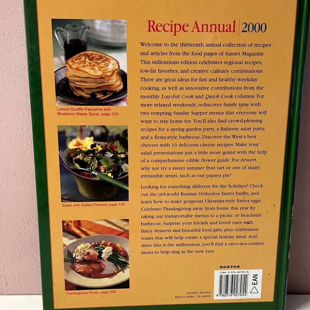 Sunset Recipe Annual 2000 Edition Hardcover Cook Book GUC